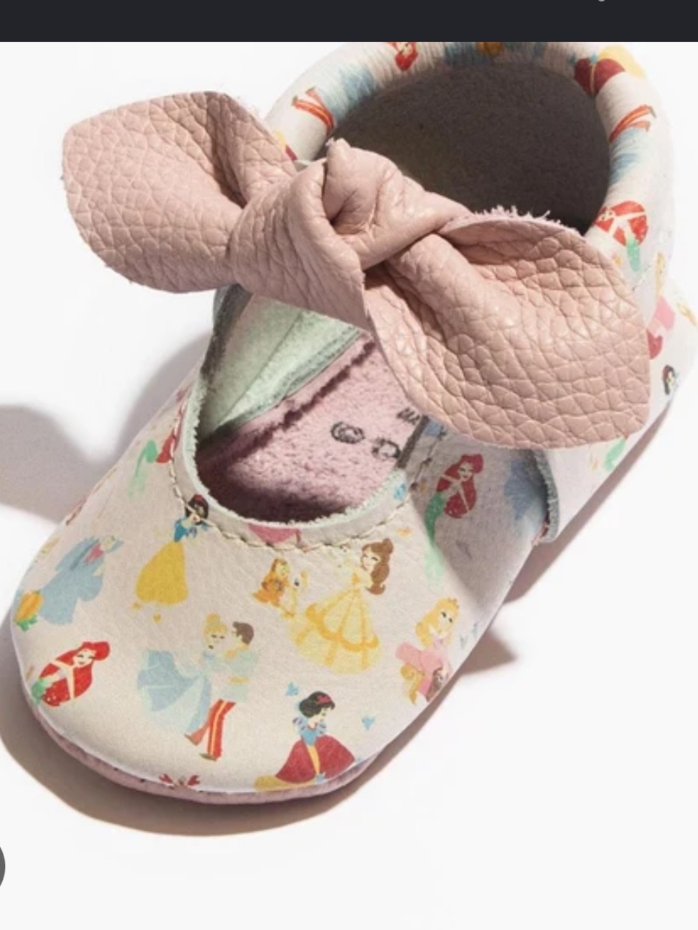 Girls' Disney Princess Print Bow Mary Jane Kids Shoes - Picture 1 of 7